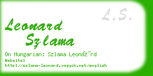 leonard szlama business card